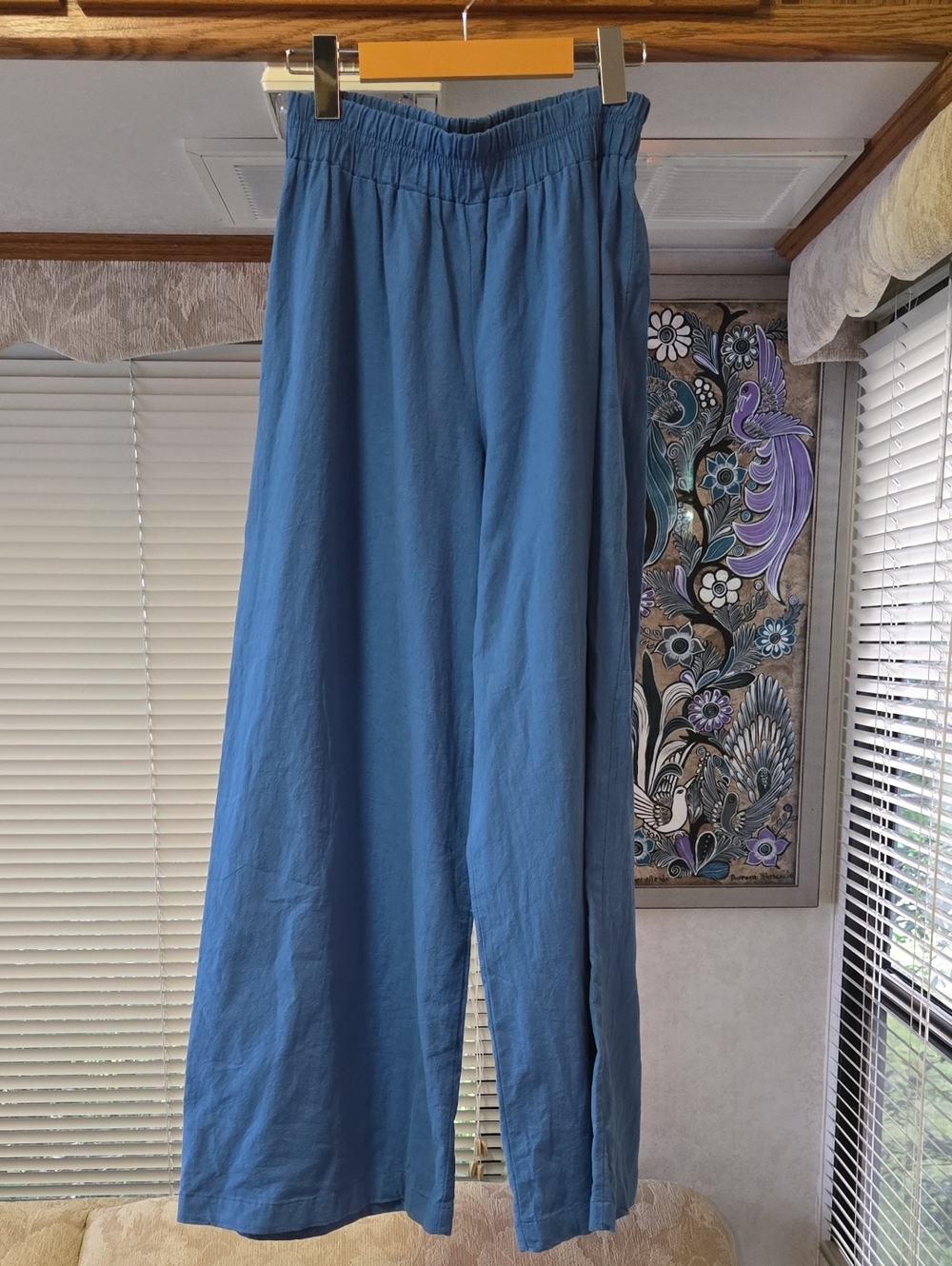 Caruso Wide Leg Pants in Dusty Blue